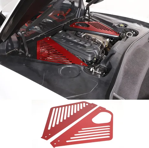 Miniatura 9 de Cubierta de panel de bahía de motor compatible con Chevrolet Corvette C8 Stingray 2020-2024, compartimento de aluminio para motor izquierdo derecho