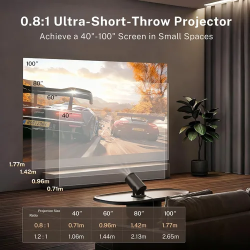 Miniatura 4 de [Aplicaciones integradas y actualizadas en 2025] Mini proyector con Wi-Fi 6 y Bluetooth 5.4, soporte 1080P 4K Full HD, Auto Keystone 360° Proyector