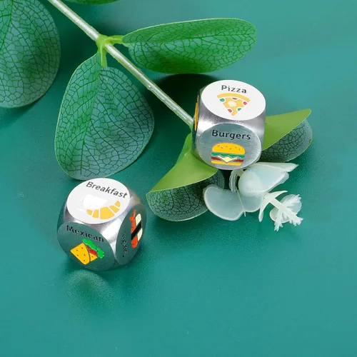 Miniatura 8 de 2 dados de comida para parejas, regalos de acero para el 11º aniversario, regalos del día del padre, regalos para hombres, papá, regalos