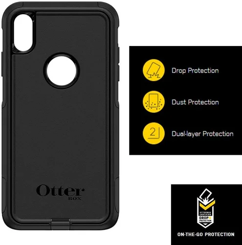 Miniatura 3 de OtterBox Funda para iPhone Xs Max Commuter Series, negra, delgada y resistente, apta para bolsillo, con protección de puerto Negro