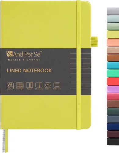 Miniatura 85 de &And Per Se - Cuaderno en blanco, 160 páginas, 5.7 x 8 pulgadas, cuaderno de rayas estrechas con papel grueso para escribir, cuaderno de tapa dura