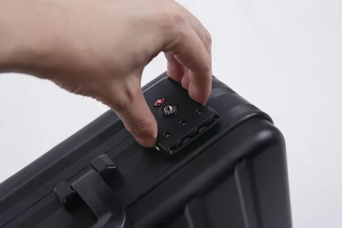 Miniatura 6 de Maletín de dinero de aluminio negro para efectivo cajas de metal para hombres negocios Attache caso rígido doble combinación cerraduras con espuma