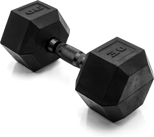 Miniatura 56 de CAP Barbell Peso de la mancuerna hexagonal recubierta, individual, 10-120 libras, múltiples opciones