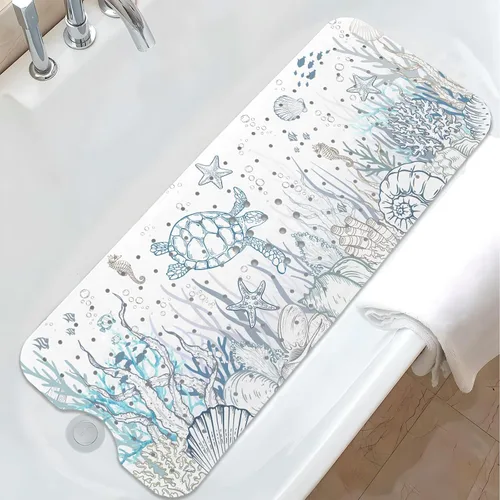 Miniatura 16 de Tapete de baño de sirena antideslizante, bonito tapete de baño de goma para bañera, tapete de baño para niños y niñas pequeñas, tapete de ducha