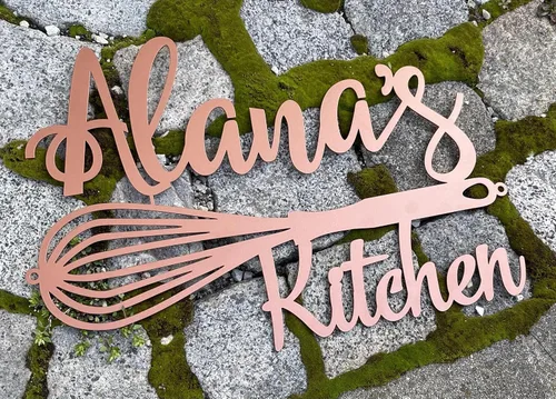 Miniatura 7 de Letrero de cocina de metal personalizado, letrero con nombre personalizado para decoración de granja, arte de pared para la cocina de mamá, regalo