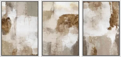 Miniatura 67 de wall26 Lienzo enmarcado para pared, juego de arte con trazos de pintura roja y naranja vibrante, paisaje, formas abstractas, ilustraciones, arte