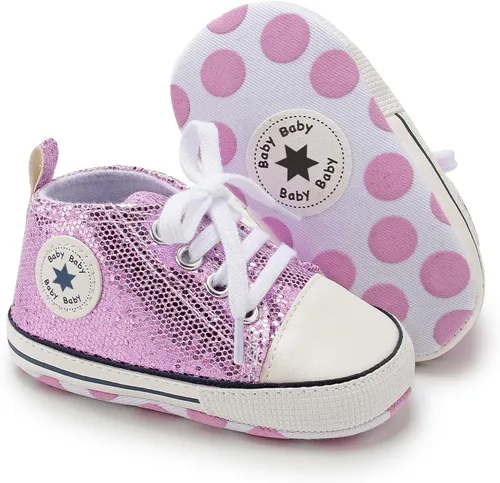 Miniatura 75 de KIDSUN zapatos deportivos altos hasta el tobillo para bebés, niños y niñas con suela antideslizante, suaves, para recién nacidos, zapatos