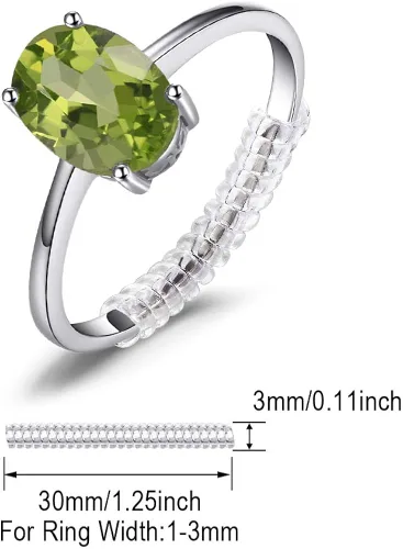 Miniatura 5 de JewelryPalace Anillos de compromiso solitario de plata de ley 925 chapados en oro de 14 quilates con piedra natal de granate, peridoto de amatista