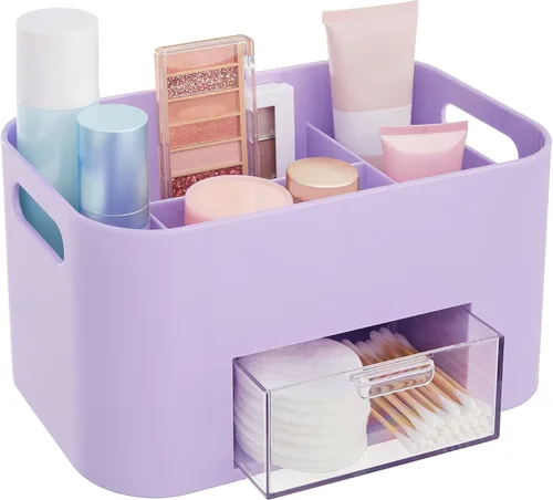 Miniatura 9 de STORi Bliss Organizador de Maquillaje Transparente para Encimera, Organizador de Baño Dividido y Cajón de Almacenamiento, Soporte para Brochas