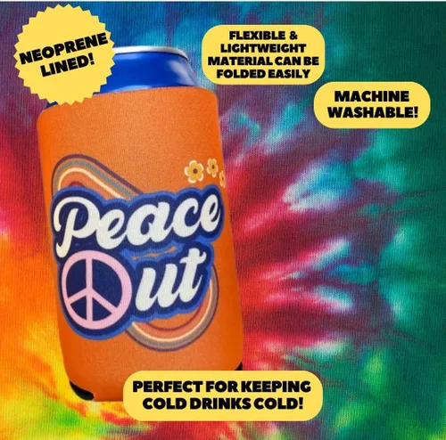 Miniatura 5 de Coozies Temáticas de los Años 70 - Regalo Genial para Cualquier Disco - Material de Neopreno Premium - Paquete de 6