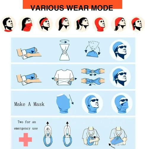 Miniatura 5 de 4 diademas para la cara, bufanda, tubo mágico, bandana para la cabeza, polaina para el cuello, pasamontañas