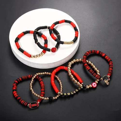 Miniatura 144 de Surfer Heishi - Pulseras apilables para mujer, apilables, de vinilo arcoíris, disco de arcilla, pulseras elásticas para la amistad, joyería bohemia