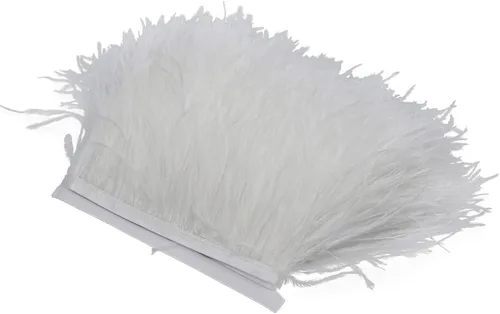 Miniatura 6 de 2 yardas de 3.9-5.9 in de pluma de avestruz para manualidades, ropa, accesorios de costura, vestido de novia decorativo, cinta de plumas, boa (negro)