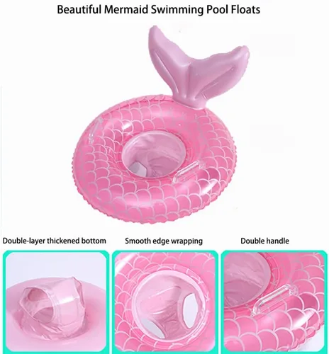 Miniatura 3 de Flotador de natación para bebé, lindo flotador con asiento y asa, flotadores de piscina, juguetes divertidos para balsa de agua, suministros