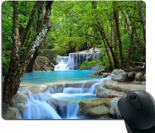 Miniatura 20 de Smooffly - Tapete de mouse para juegos personalizada con diseño de sublime paisaje de cielo nocturno con la Vía Láctea y los árboles, rectangular