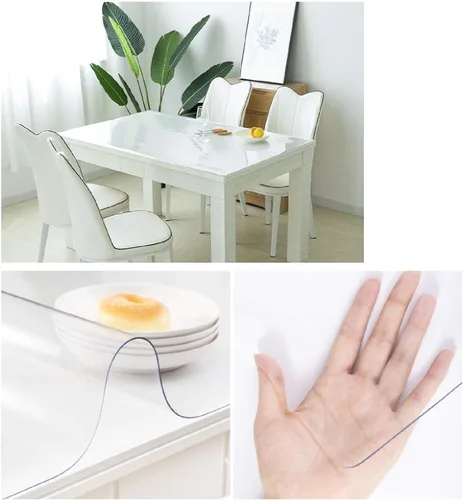 Miniatura 5 de ZHANGQINGXIU - Mantel transparente de plástico transparente para mesa, protector de PVC para uso como cocina, comedor, mesa, escritorio, cocina
