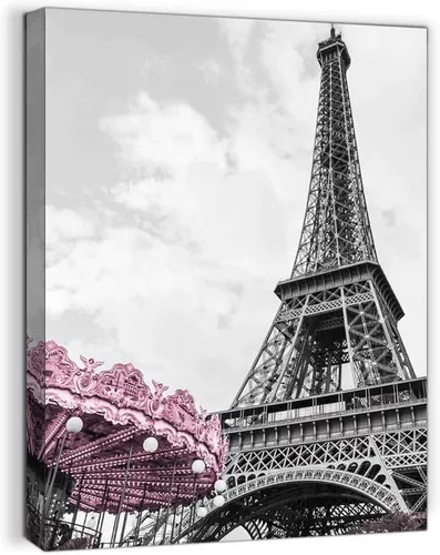 Decoración de pared de la Torre Eiffel de París para dormitorio de niñas, fotos de baño en blanco y negro, decoración de pared para paredes, arte
