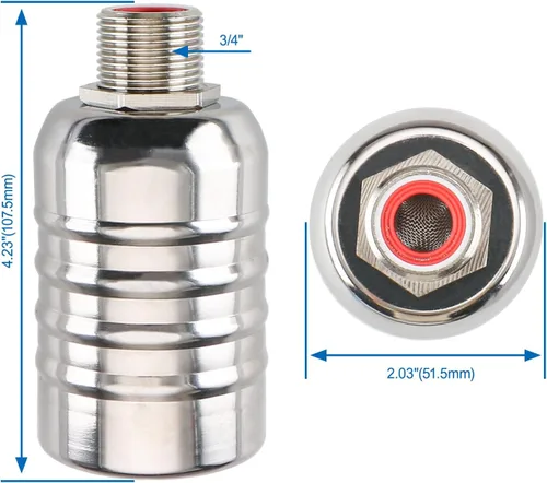 Miniatura 2 de Baomain Válvula automática de control de nivel de agua, rosca macho de 3/4 pulgadas, válvula de flotador de cierre automático, acero inoxidable 304