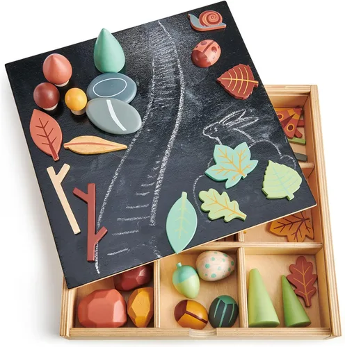Miniatura 2 de Tender Leaf Toys My Forest Floor - Bandeja de madera abierta para Tinker con compartimentos extraíbles, juguete Montessori para juegos imaginativos
