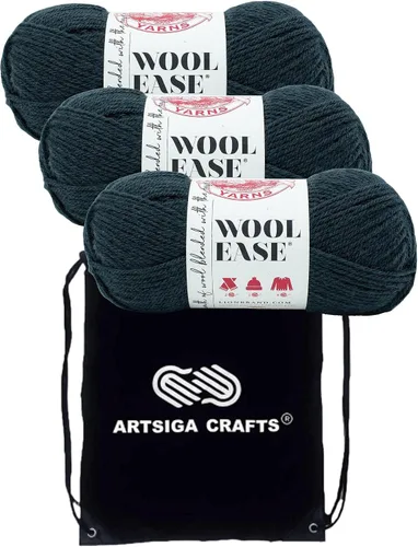 Miniatura 35 de Lion Brand Wool Ease Canyon Sunset 620-003 (3-Skeins - Mismo Lote de Tinta) Estambre Medio #4 Acrílico, Hilo de Lana para Crochet y Tejido con Bolsa