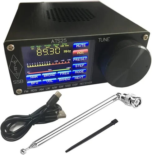 Miniatura 6 de Actualizado V5.2 todo nuevo ATS-25 SI4732 receptor portátil 2.4 pulgadas FM AM LSB USB LW SSB onda corta todas las bandas completas Pantalla táctil