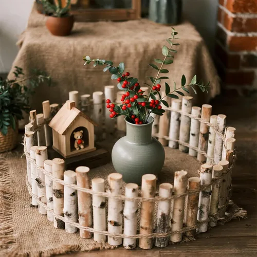 Miniatura 6 de Sancodee Paquete de 12 Troncos de Abedul Blanco para Chimenea - Ramas de Abedul Decorativas Naturales para Repisa de Chimenea, Chimenea Falsa