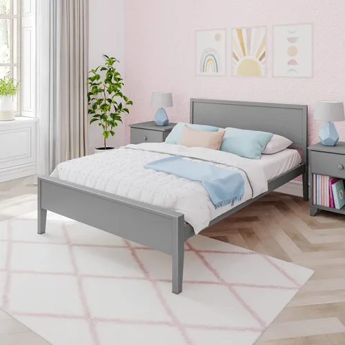 Miniatura 9 de Max & Lily Cama Full, Marco de Cama Full de Madera Maciza con Cabecera de Panel, Cama Full para Niños con Soporte de Listones de Madera, No Necesita