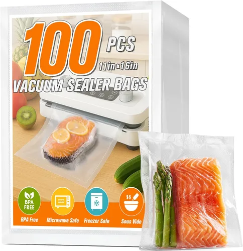 Miniatura 9 de FUNFERY Bolsas selladoras al vacío precortadas para alimentos, 200 cuartos de galón de 8 x 12 pulgadas, almacenamiento de alimentos a largo plazo