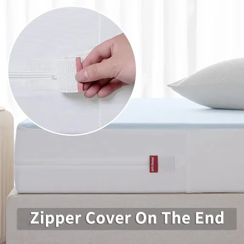 Miniatura 4 de JET'S HOME Funda de colchón con cremallera individual, protector de colchón impermeable de 6 caras con cremallera, lavable a máquina para 10-15
