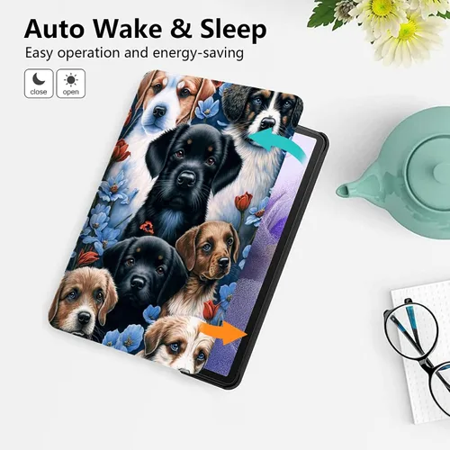 Miniatura 95 de Funda para tablet Fire 7 (12ª generación, versión 2022), delgada, a prueba de golpes, delgada, de piel sintética, con función de apagado/encendido