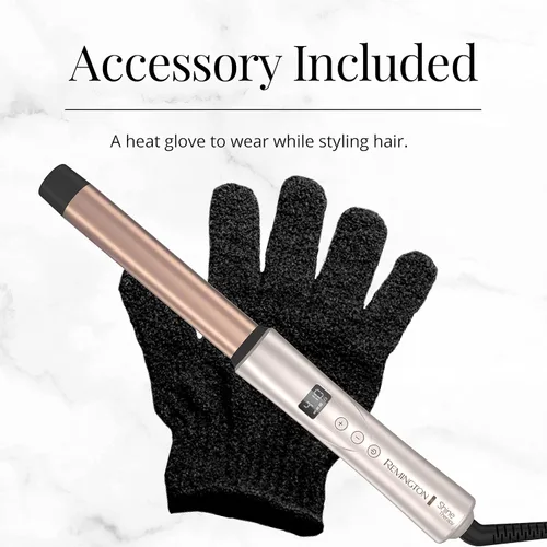 Miniatura 6 de REMINGTON Shine Therapy - Varita rizadora de barril recto de 1 pulgada con infusión de aceite de argán y queratina para ondas sueltas, incluye