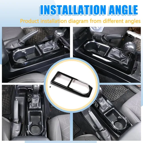 Miniatura 7 de Cubierta de marco de panel de engranajes de consola central compatible con Toyota Tacoma 2016-2023, panel de cambio de marchas de automóvil