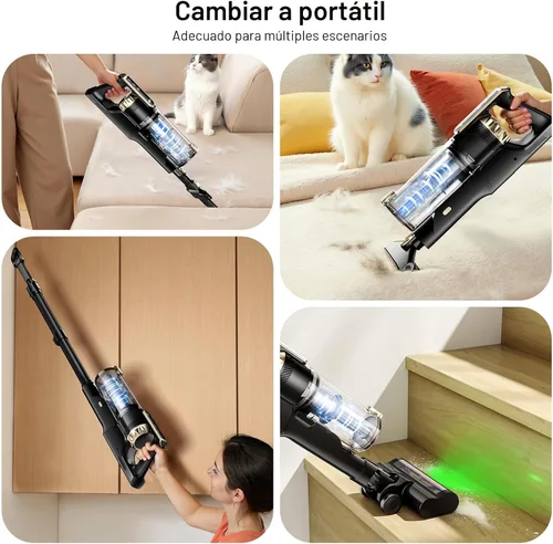 Miniatura 7 de Trucozie - Aspiradora inalámbrica, aspiradora ligera con soporte autónomo, palo aspiradora con tiempo de funcionamiento de 50 minutos, potente