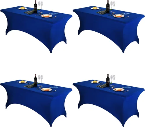 Miniatura 190 de FORLIFE - Funda de mesa de elastano, mantel ajustado de 4 pies para mesas rectangulares, funda elástica para patio, universal para bodas, banquetes