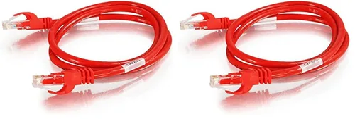C2G 27861 cable cruzado Cat6 - Cable Ethernet cruzado de red sin blindaje sin enganches, rojo (3 pies, 3.0 ft) (paquete de 2)