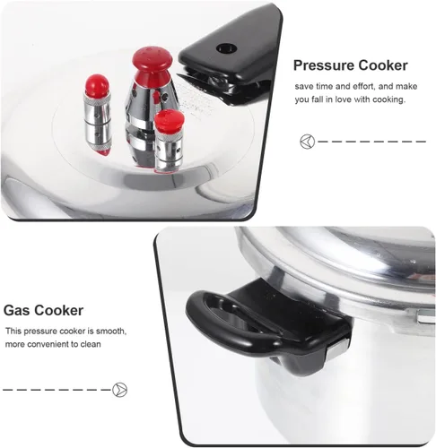 Miniatura 4 de INOOMP Olla a presión inferior compuesta de 2.7 cuartos de galón de aleación de aluminio para cocinas de gas e inducción con mango ergonómico