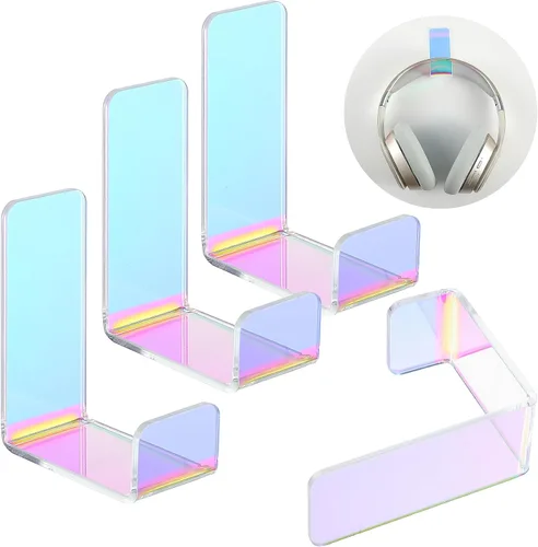 Miniatura 11 de Weewooday 4 Piezas Colgador para Auriculares Soporte de Escritorio Adhesivo Gancho para Auriculares Montaje en Pared Soporte para Auriculares