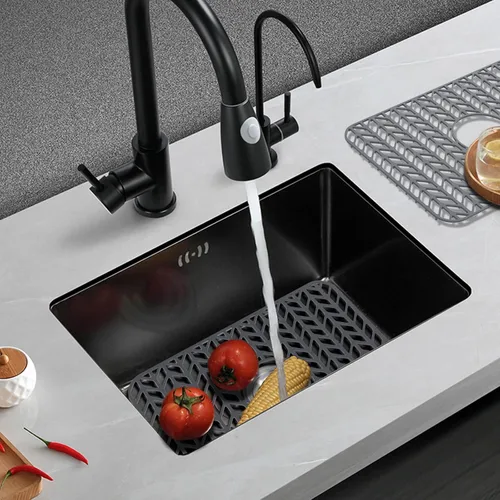 Miniatura 2 de Protectores de fregadero para fregadero de cocina de 12, 13, 16, 18, 19, 24, 26, 28, 29, 30 pulgadas, protectores de silicona para fregadero de Gris