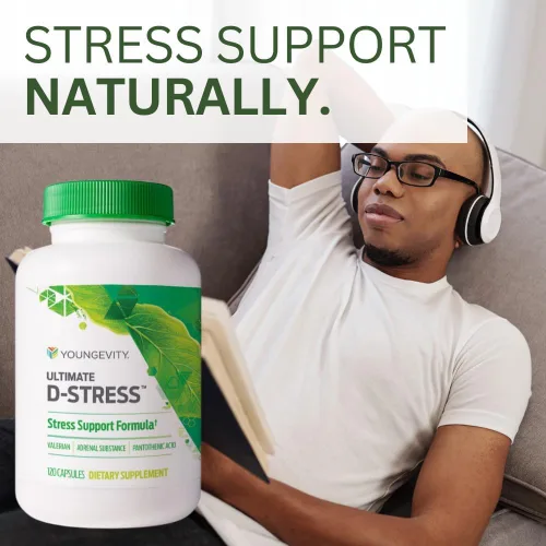 Miniatura 3 de Youngevity Ultimate D-Stress™ - Suplemento natural para aliviar el estrés con magnesio, extracto de raíz de valeriana y vitaminas B - Apoya la salud