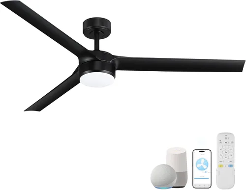 Miniatura 10 de cumilo Ventiladores de techo inteligentes de 52 pulgadas con luz y control remoto, luces LED regulables, motor de CC silencioso, control a través