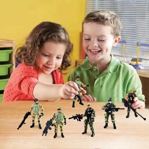 Miniatura 5 de Figuras de acción de soldados, juguetes de soldados para niños de 4 a 7 años, juego de soldados de juguete de acción con armas, juego de soldados