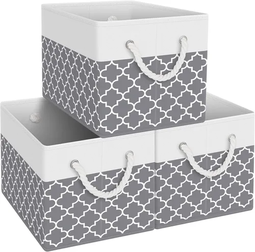 Miniatura 11 de Fab totes Contenedores de almacenamiento [2 unidades], cestas de almacenamiento plegables para organizar juguetes, libros, estantes, armario, caja