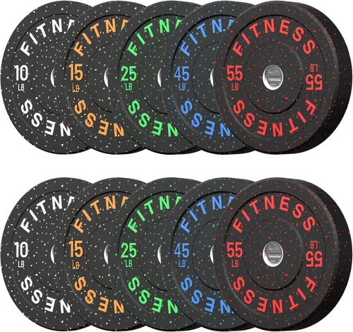 Miniatura 27 de HANDBODE Placas de Parachoques de 2 Pulgadas de Alto Rebote, Juego de Placas de Peso Olímpico 45/100/160/190/260/300lb, Juego de Placas