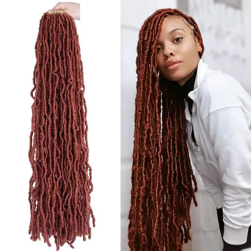 Miniatura 59 de 6 Paquetes Soft Locs Cabello de Ganchillo Pre Looped Faux Locs Trenzas de Ganchillo Goddess Locs Dreadlocs Cabello Sintético Para Mujeres Negras 1b