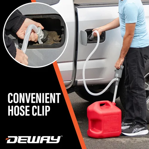 Miniatura 7 de Bomba de transferencia de combustible automática DEWAY con parada automática y pitido, potente alimentación por batería AA con opción