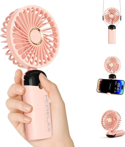 Miniatura 11 de Ventilador de mano portátil, mini ventilador personal plegable recargable por USB, 5200 mAh, 180 ajustables, viento de 6 velocidades, ventilador