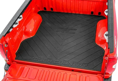 Miniatura 5 de Rough Country Alfombra de goma para cama de camioneta para Chevy Silverado y GMC Sierra 1500 (2019-2025) - Se ajusta a cama de 5 pies 10 pulgadas