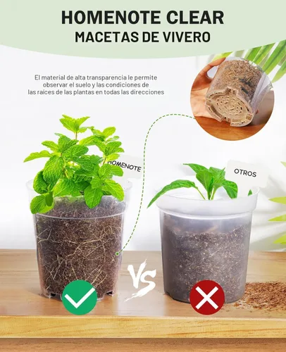 Miniatura 6 de homenote Macetas de vivero, paquete de 30, maceta de 3/4/5 pulgadas para plantar, macetas transparentes para plantas, plántulas de plástico