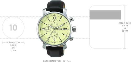Miniatura 3 de Fossil Rhett Reloj cronógrafo de cuero - marrón oscuro Bq1007 plateado Cronógrafo