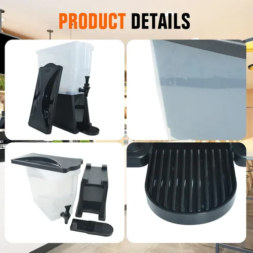 Miniatura 3 de Hakka - Dispensador de bebidas de 3 galones, dispensador de agua de bebidas de jugo comercial para fiestas, tanque de 11 litros con espita